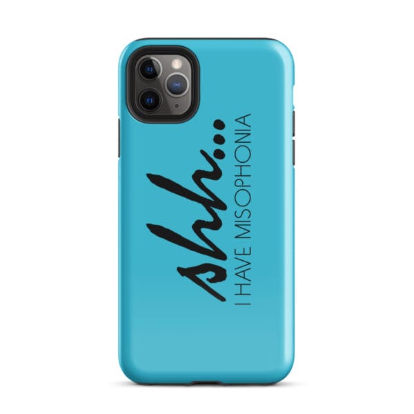 Shh... I Have Misophonia Tough Case for iPhone® (Blue) - Image 4