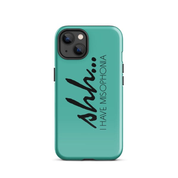Shh... I Have Misophonia Tough Case for iPhone® (Teal) - Image 10