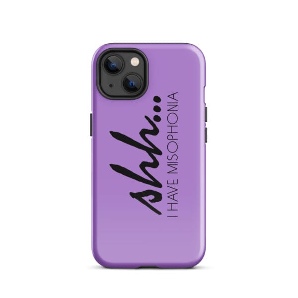 Shh… I Have Misophonia Tough Case for iPhone® (Purple) - Image 10